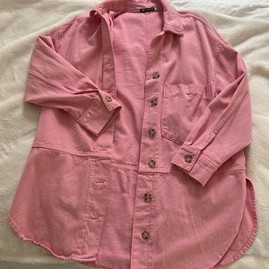 Pink Zara shaket shirt/jacket. Size medium